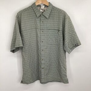 Men's The North Face Short‎ Sleeved Button Front Shirt tan Large